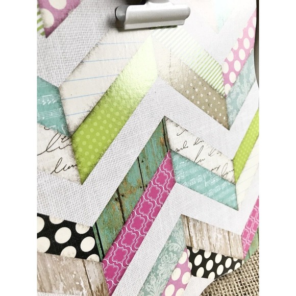 New Colorful Wooden Message / Recipe / Photo Board Easel w/ Bow & Metal Clip - Picture 3 of 7